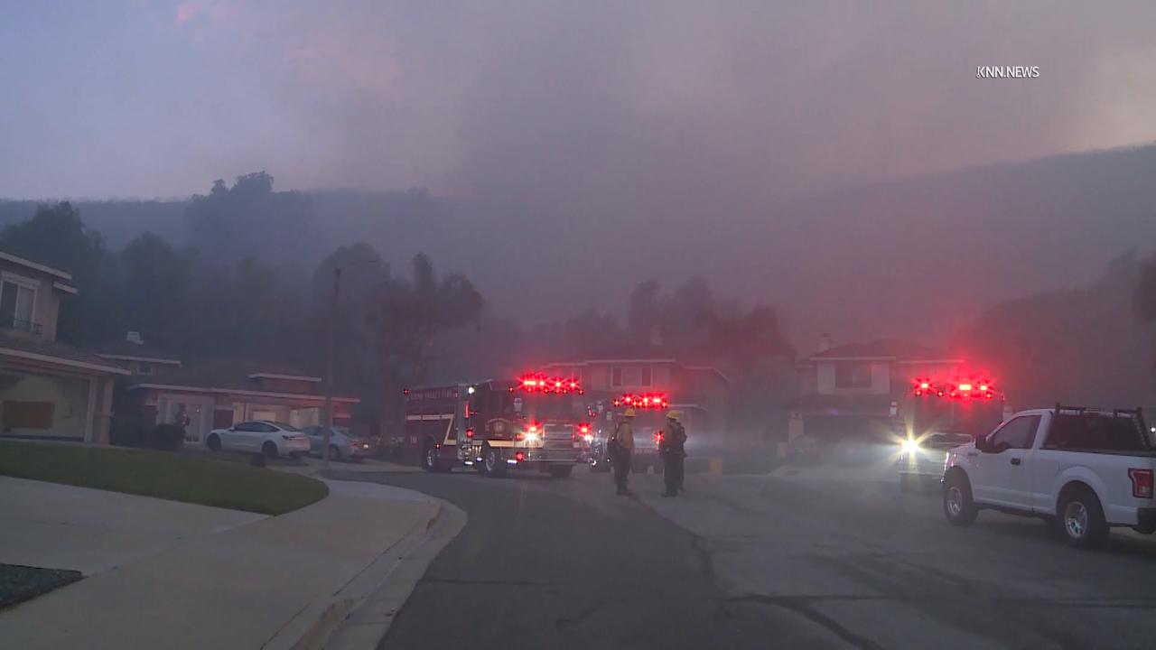 Video thumbnail for US, Los Angeles: Chino Hills 2nd Alarm Brush Fire Burns 29 Acres.