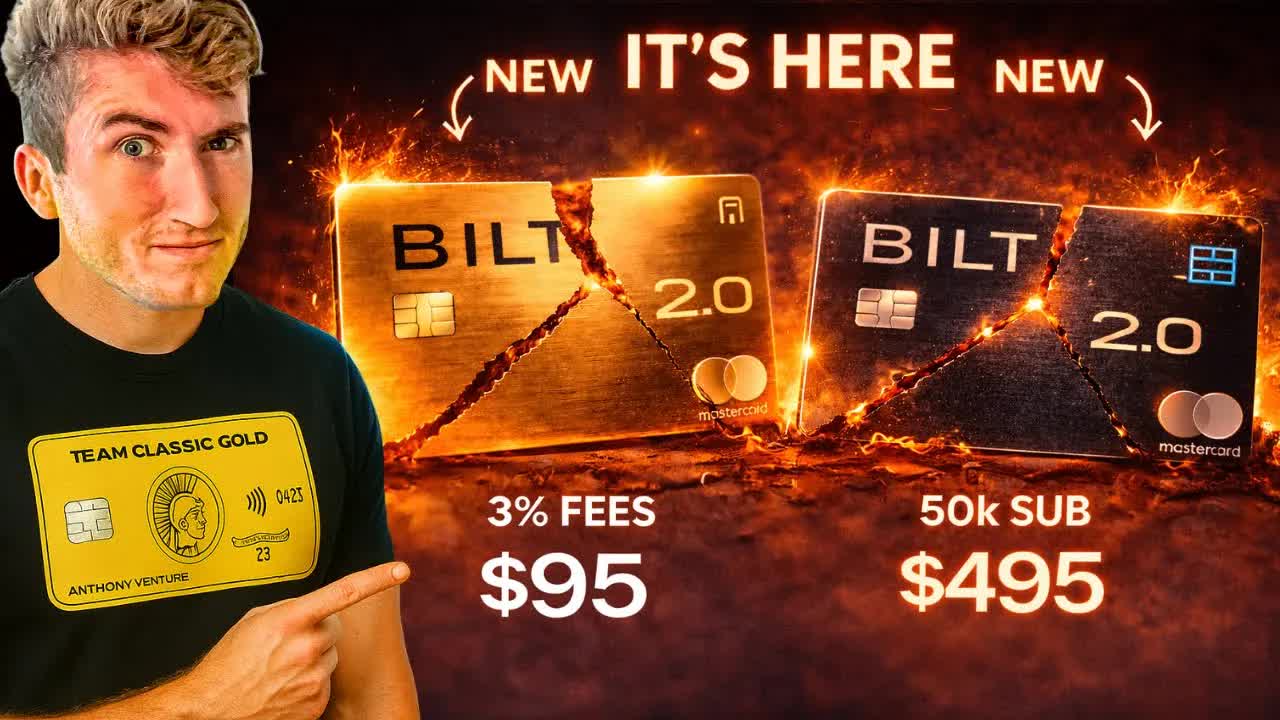Video thumbnail for anthony venture: bilt 2.0 update: new credit card details, fees, and bonus offers explained