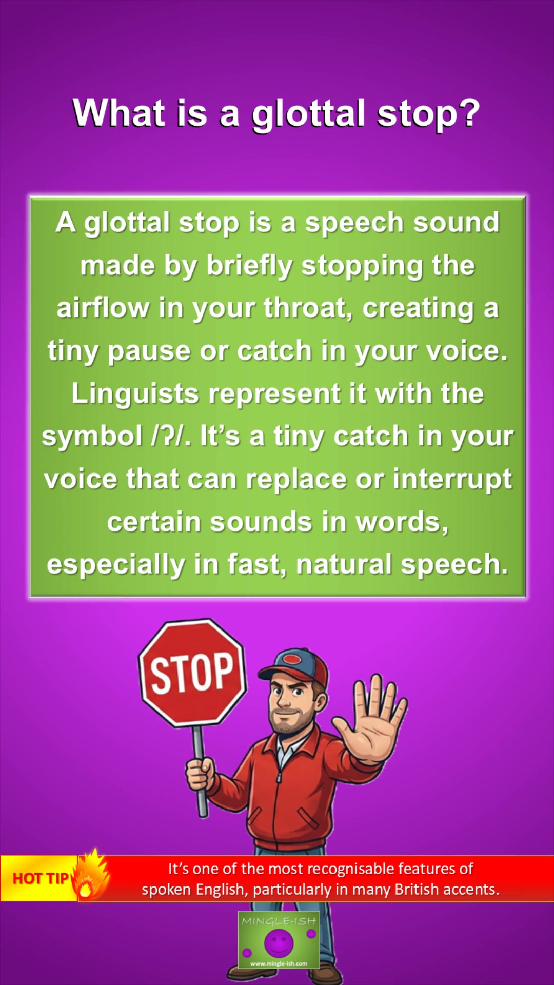 Video thumbnail for What is a Glottal Stop: Meaning and Examples