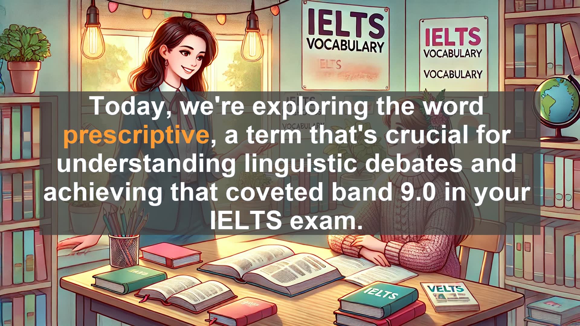 'Video thumbnail for 2000 Must Know IELTS 9.0 Vocabulary - Understanding 'Prescriptive': Key Concept for IELTS Success'