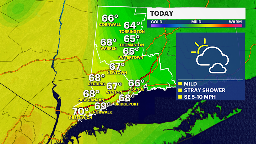 Video thumbnail for Mild and pleasant today before rain and a big cool down returns late this week in Connecticut
