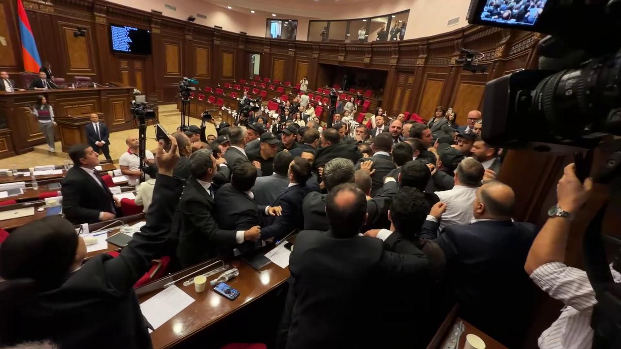 Video thumbnail for Armenia: Armenian Parliament of 9th convocation in session.
