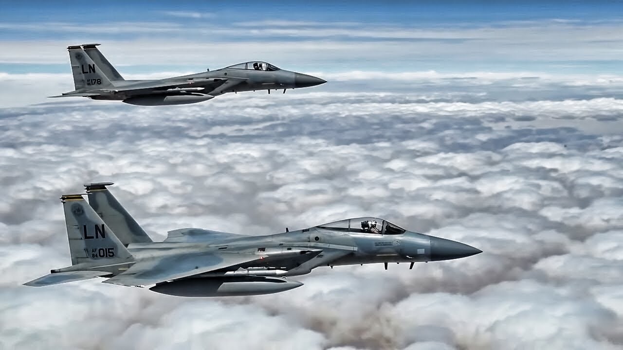 Video thumbnail for U.S. Air Force F-15 Fly With Royal Moroccan Air Force F-16