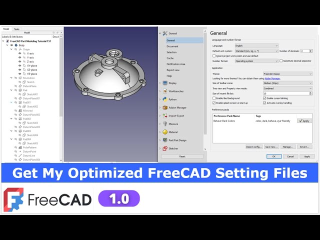 Video thumbnail for Get My Optimized FreeCAD Setting Files | FreeCAD Tutorial | Learn FreeCAD | Mechnexus |
