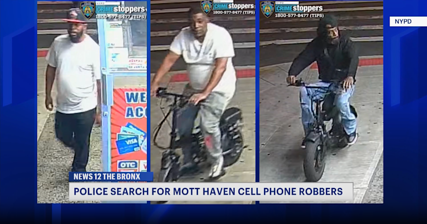 Video thumbnail for Three men wanted for violent cellphone robbery in Mott Haven