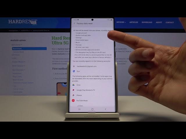 Video thumbnail for How to Factory Reset SAMSUNG Galaxy Note20 Ultra - Wipe Data / Restore Default Settings