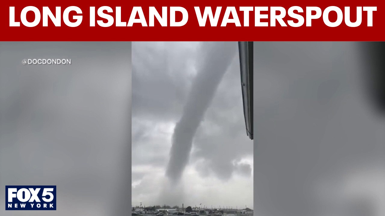 Video thumbnail for Waterspout makes landfall on Long Island, leaves trail of damage