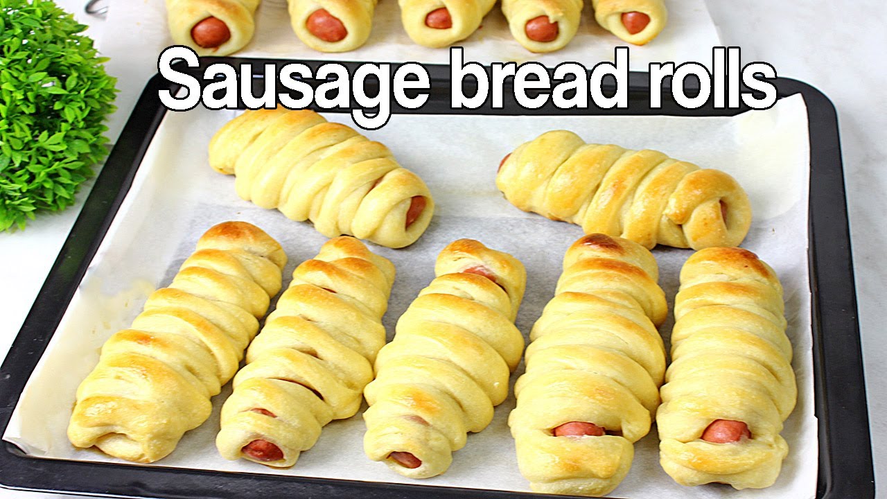 Video thumbnail for Sausage bread rolls | Braided chinese hot dog buns recipe