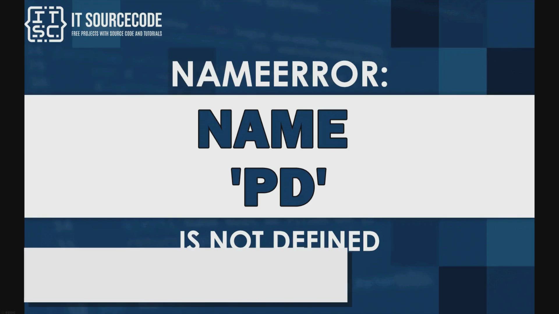 'Video thumbnail for Nameerror name pd is not defined'