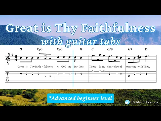 'Video thumbnail for Great is Thy Faithfulness guitar tabs'