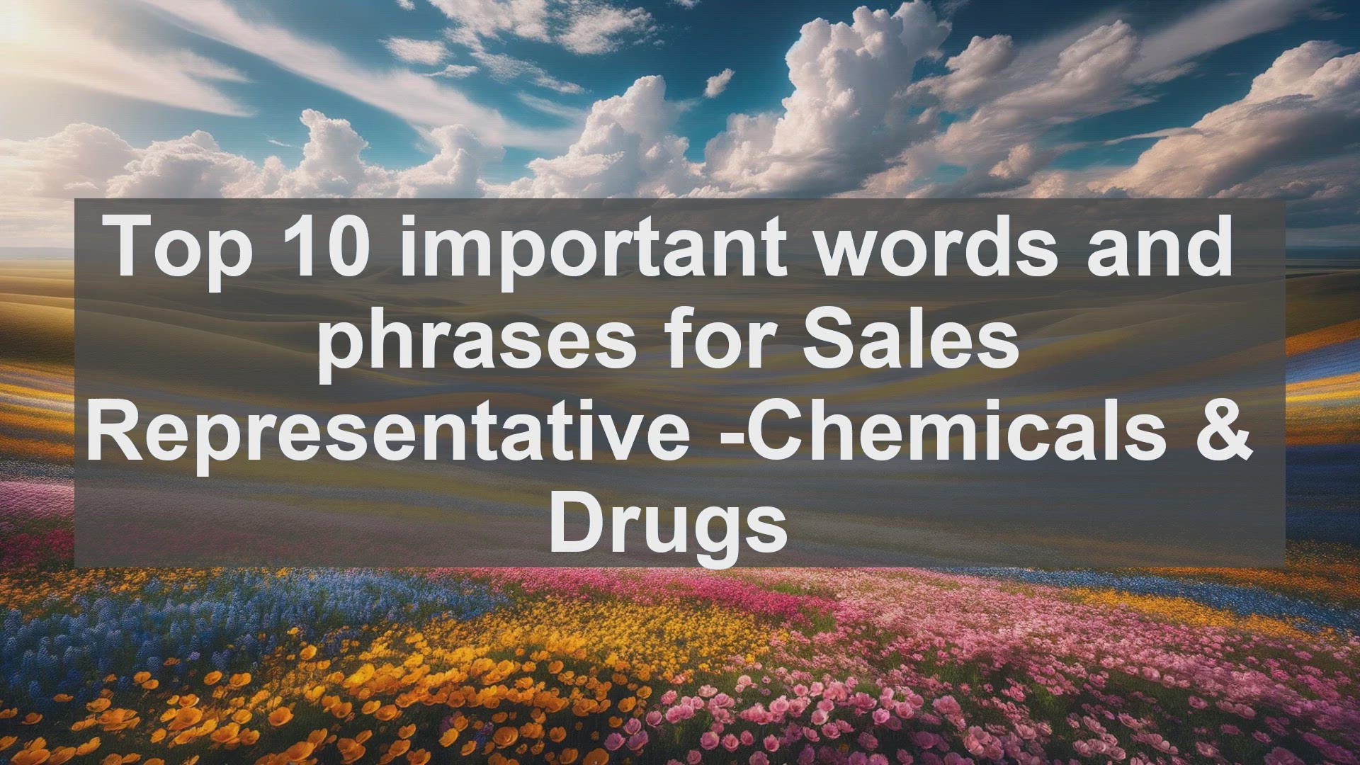 'Video thumbnail for Top 10 important words and phrases for Sales Representative Chemicals  Drugs'