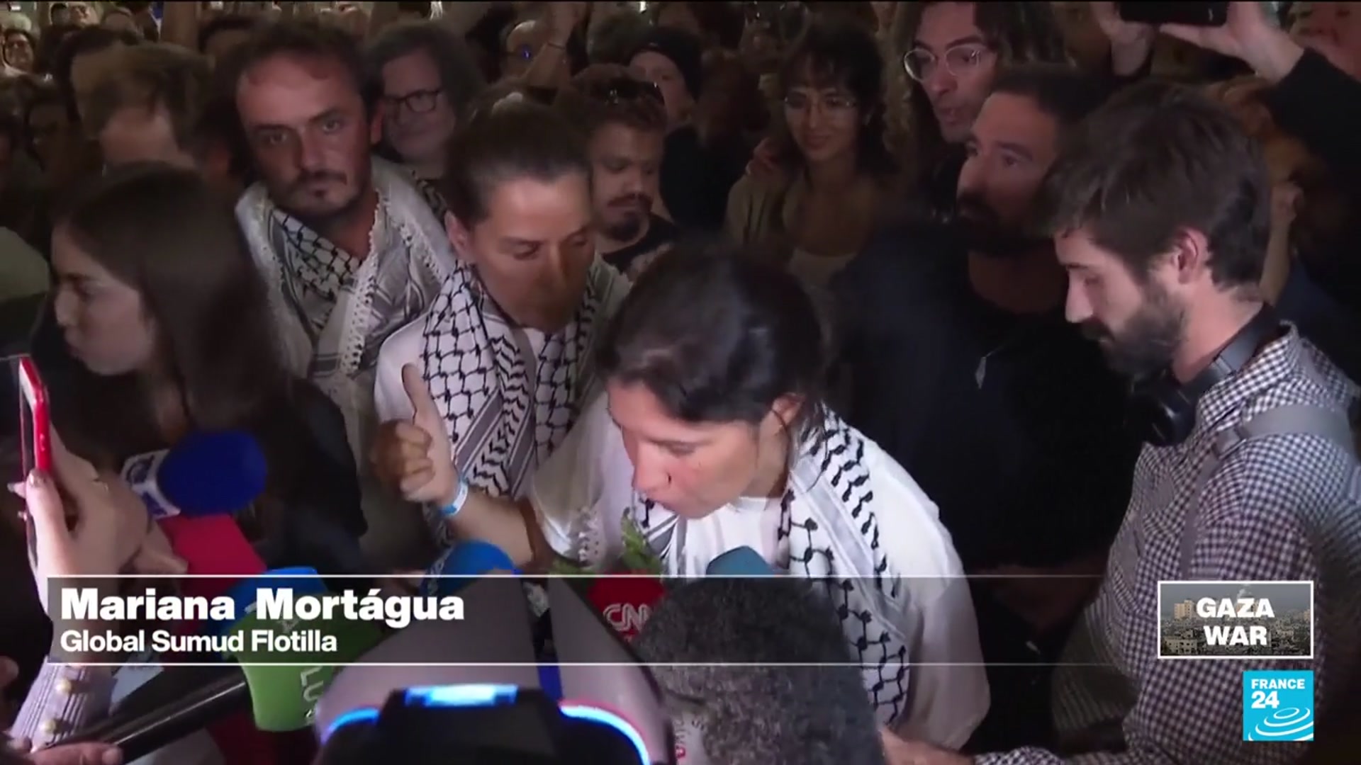 'Video thumbnail for Activists from Gaza flotilla denounce 'inhumane detention conditions' in Israel'
