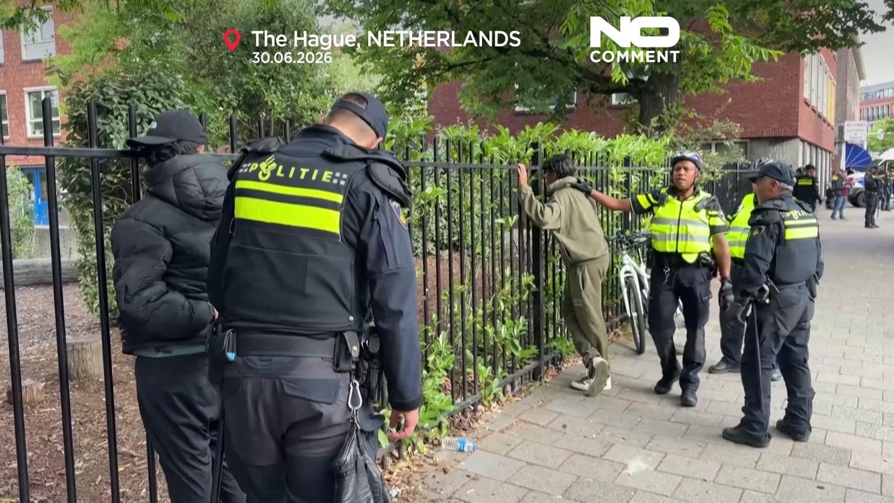 Video thumbnail for Clashes erupt in the Netherlands after Morocco’s World Cup victory