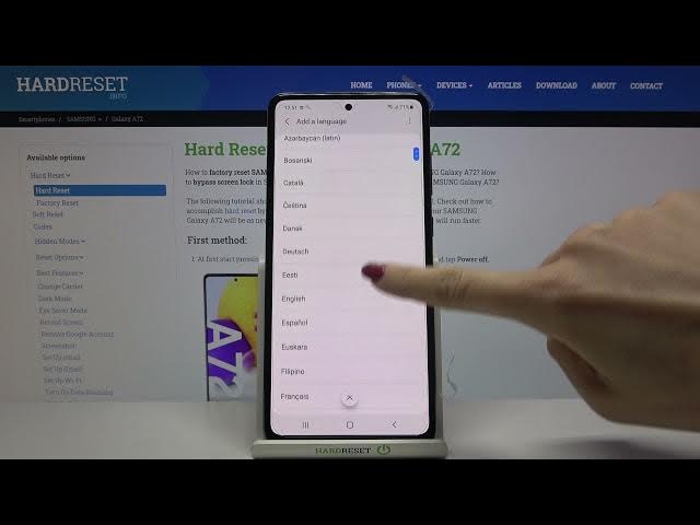 Video thumbnail for How to Change Language on SAMSUNG Galaxy A72 - Open Samsung Language List