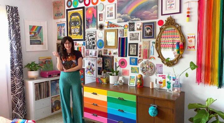 Video thumbnail for An Artist's Rainbow-Filled Miami Rental | Tiny Tours