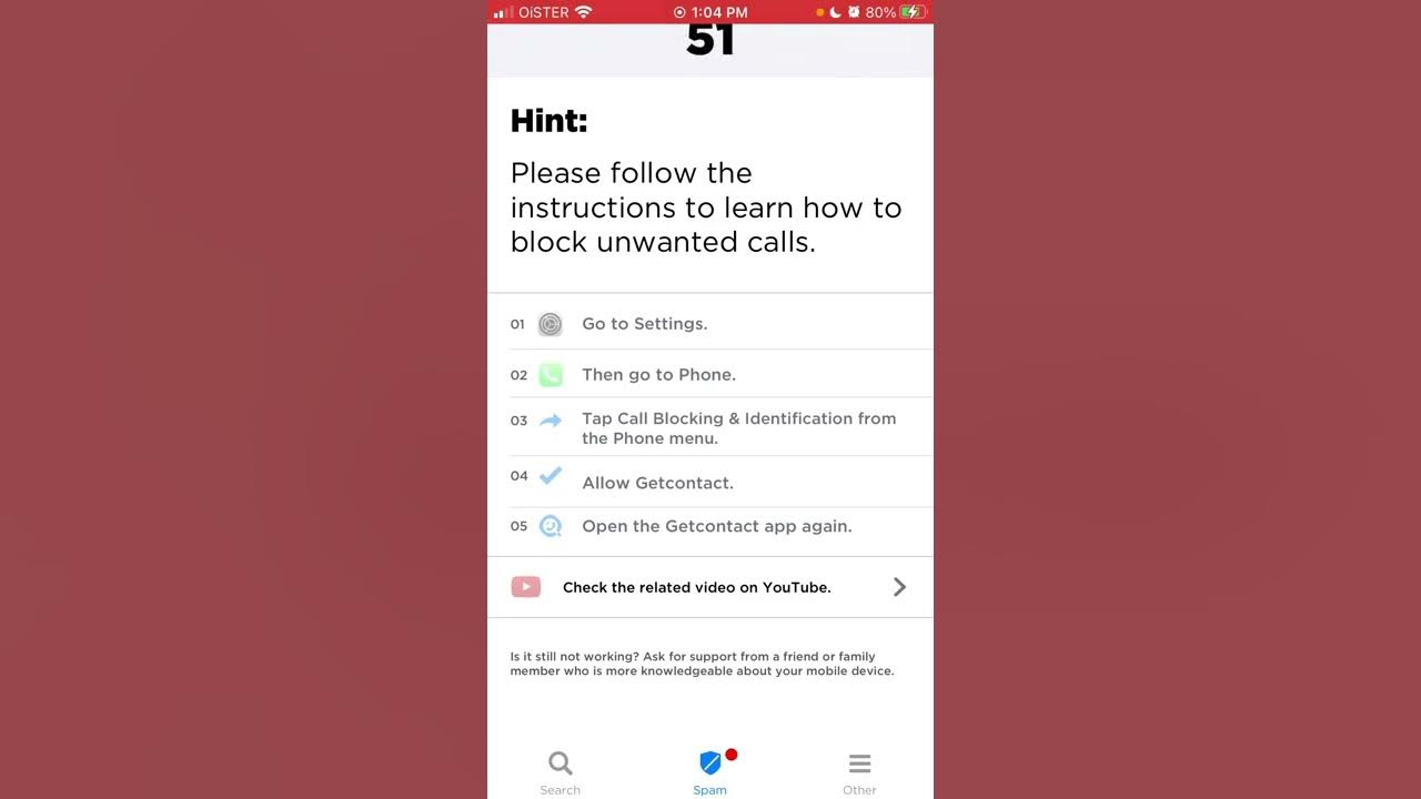Video thumbnail for How to BLOCK SPAM CALLS on iPhone via GetContact app?