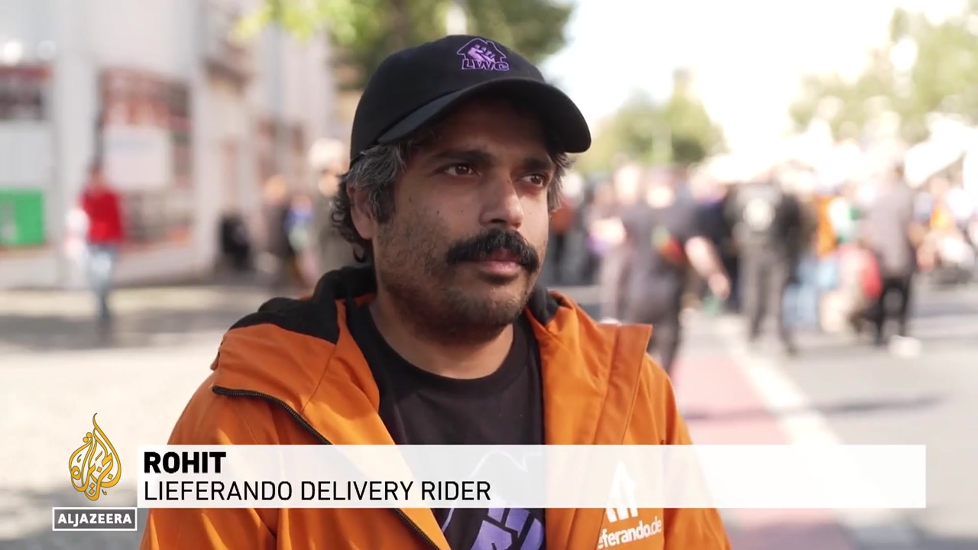 'Video thumbnail for Germany's Lieferando mass layoffs raise fears of worse pay and conditions for delivery workers'