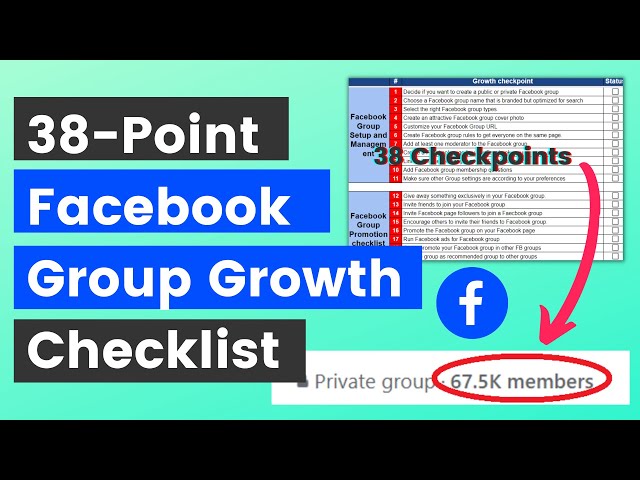 Video thumbnail for FREE Facebook Group Growth Checklist - 38 Checkpoints To 10X Your Facebook Group