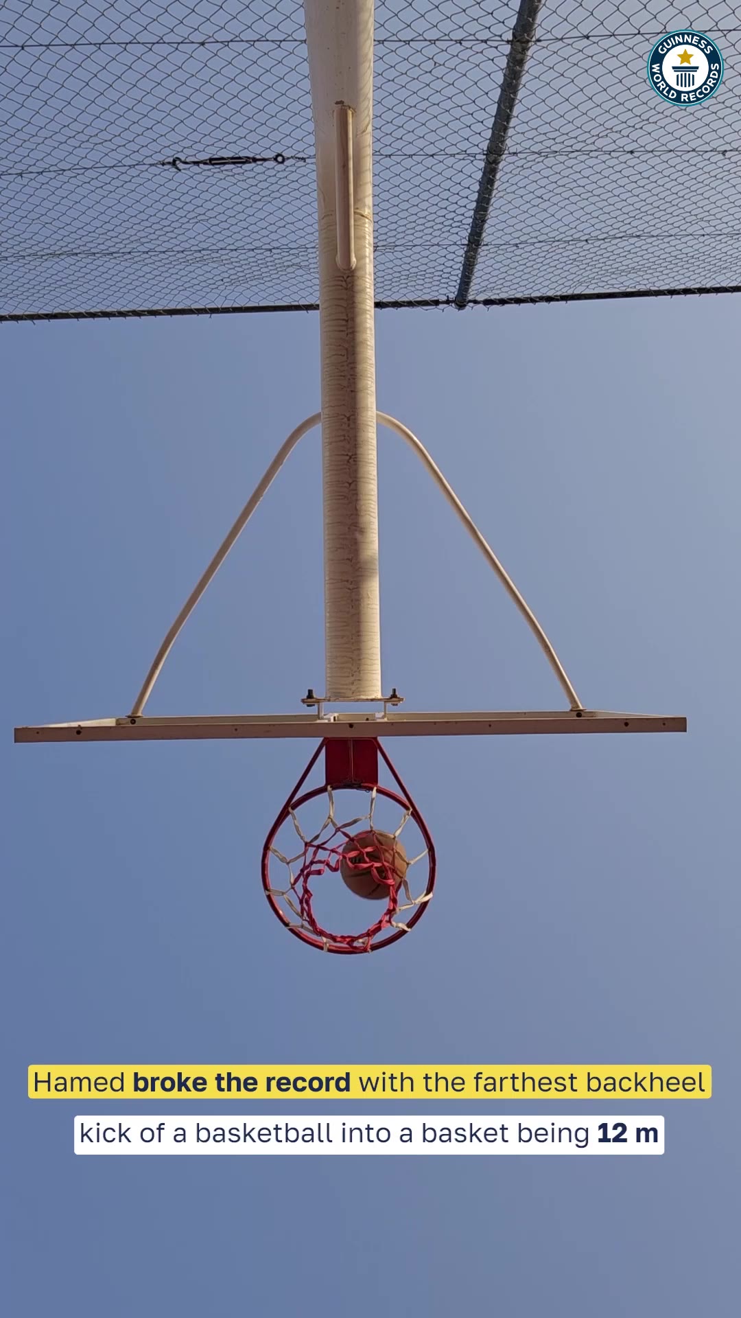 Video thumbnail for Farthest backheel kick of a basketball into a basket - 12 metres (39.37 ft) by Hamed Ali Al Shehhi