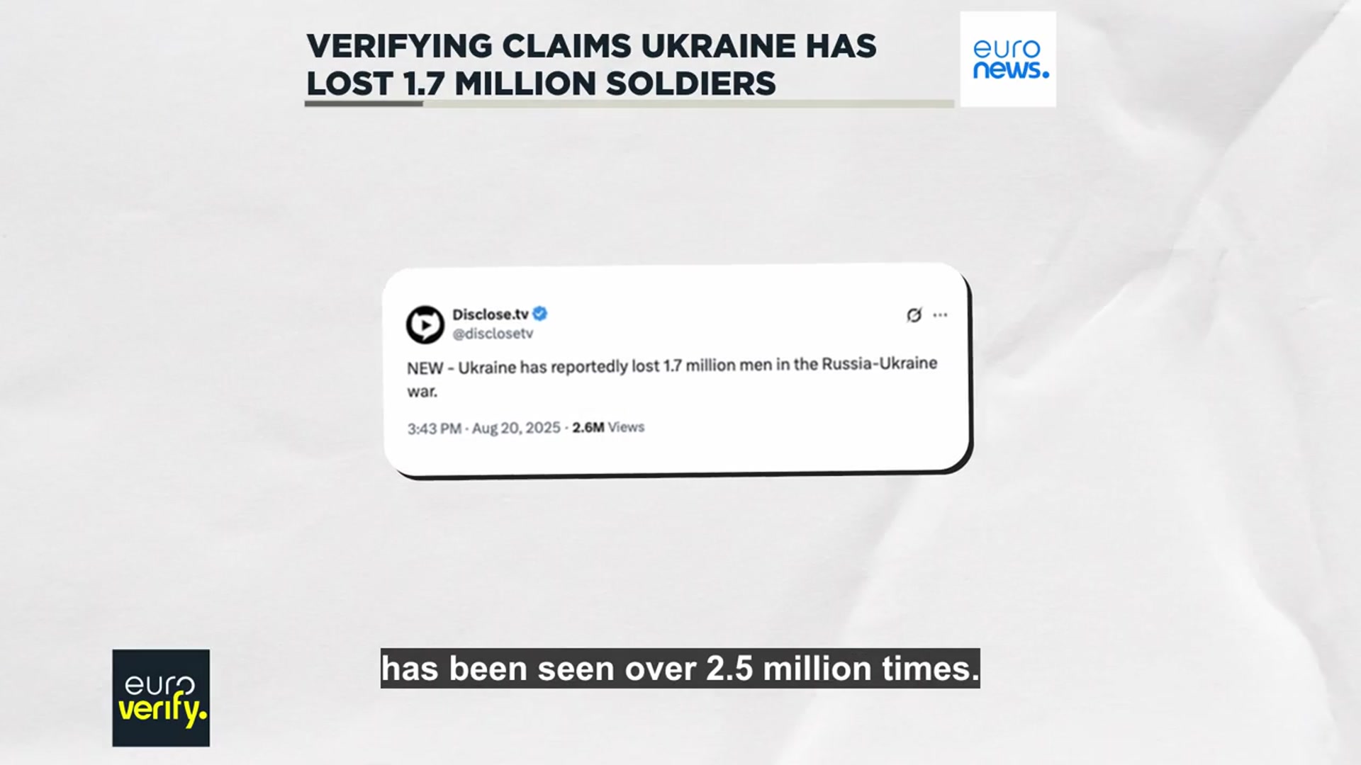 'Video thumbnail for Verifying Russian propagandists' claim that Ukraine has lost 1.7 million soldiers'