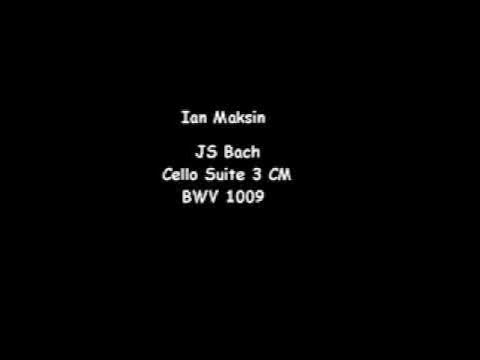 Video thumbnail for JS Bach Cello Suite 3 CM BWV1009 Ian Maksin Ян Максин