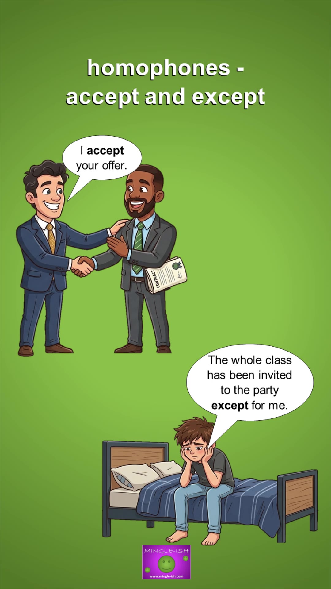 Video thumbnail for Accept vs Except: Master Homophones with Clear Examples