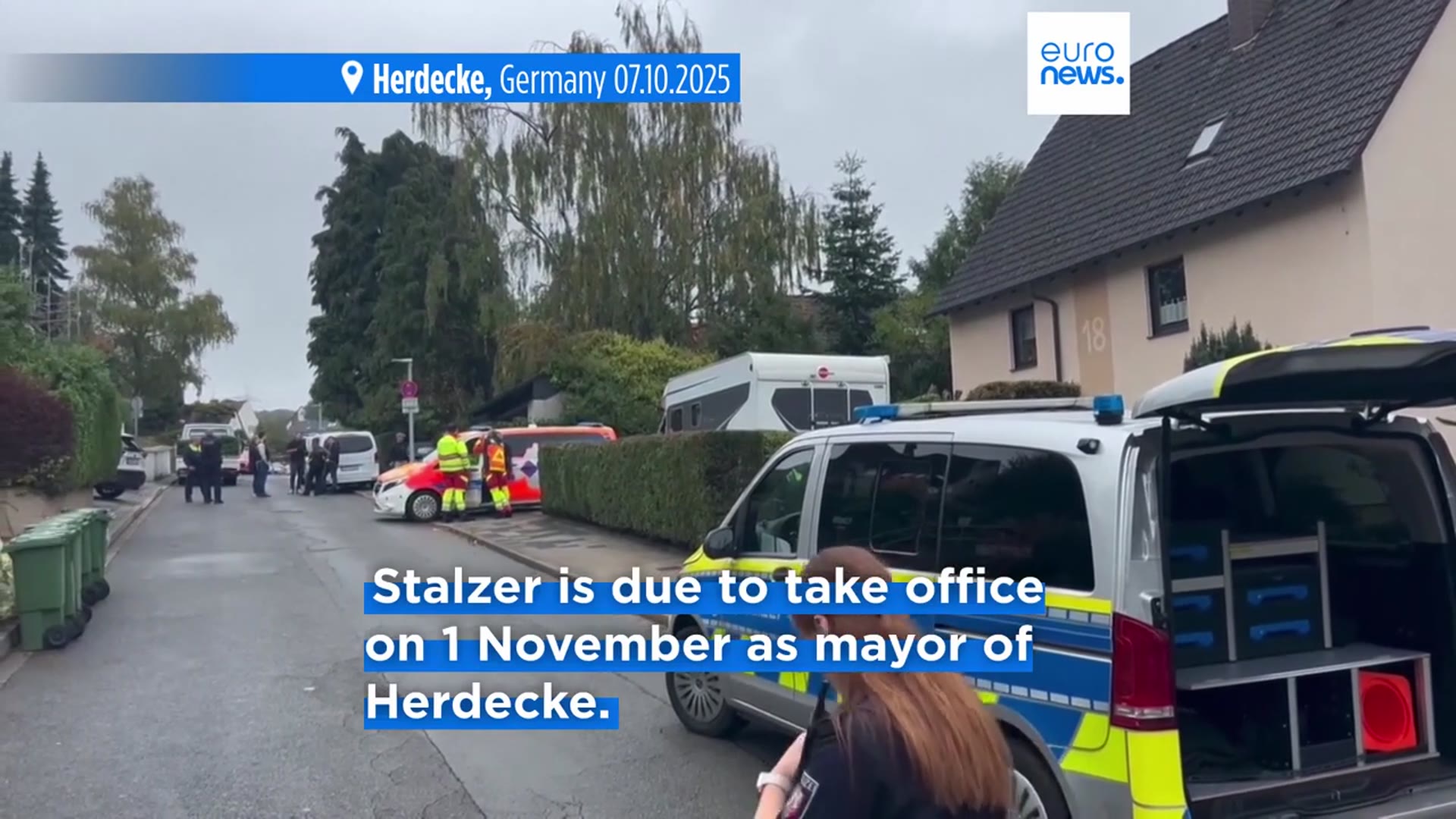 'Video thumbnail for Newly elected German mayor Iris Stalzer found at home with serious stab wounds'