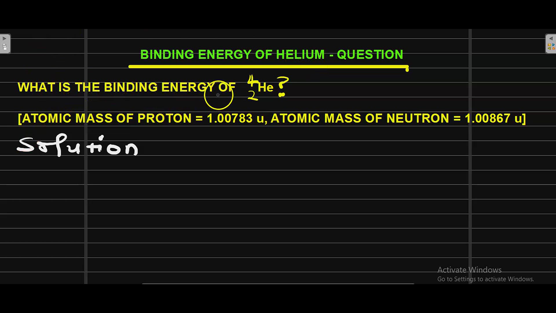 'Video thumbnail for BINDING ENERGY OF HELIUM - QUESTION'