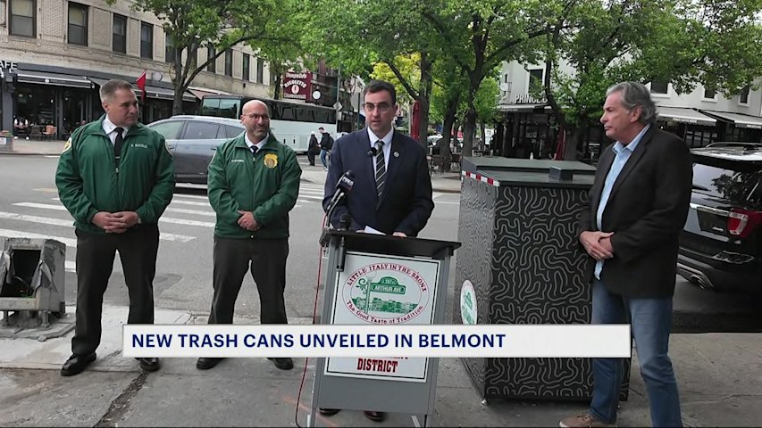 Video thumbnail for New trash cans unveiled in Belmont in effort to quell rodent problem