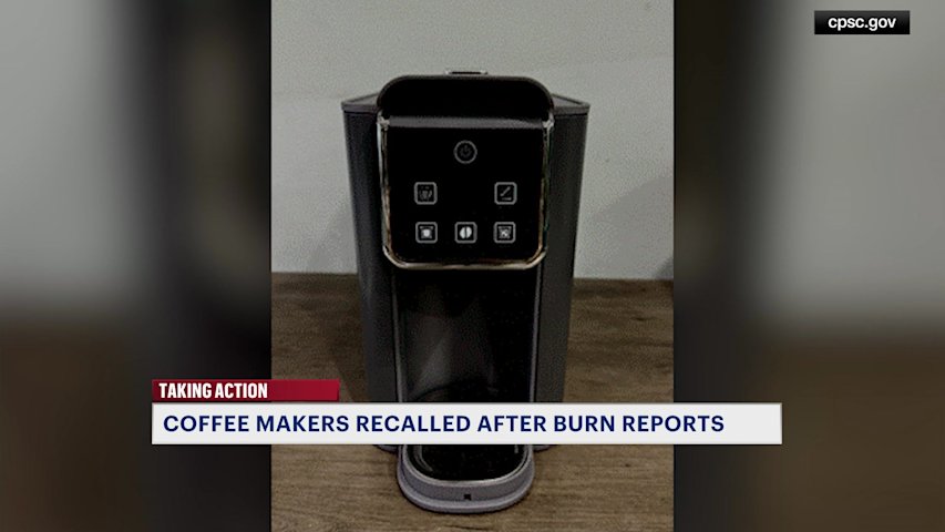 Video thumbnail for Over 17,000 coffee makers recalled due to burn reports
