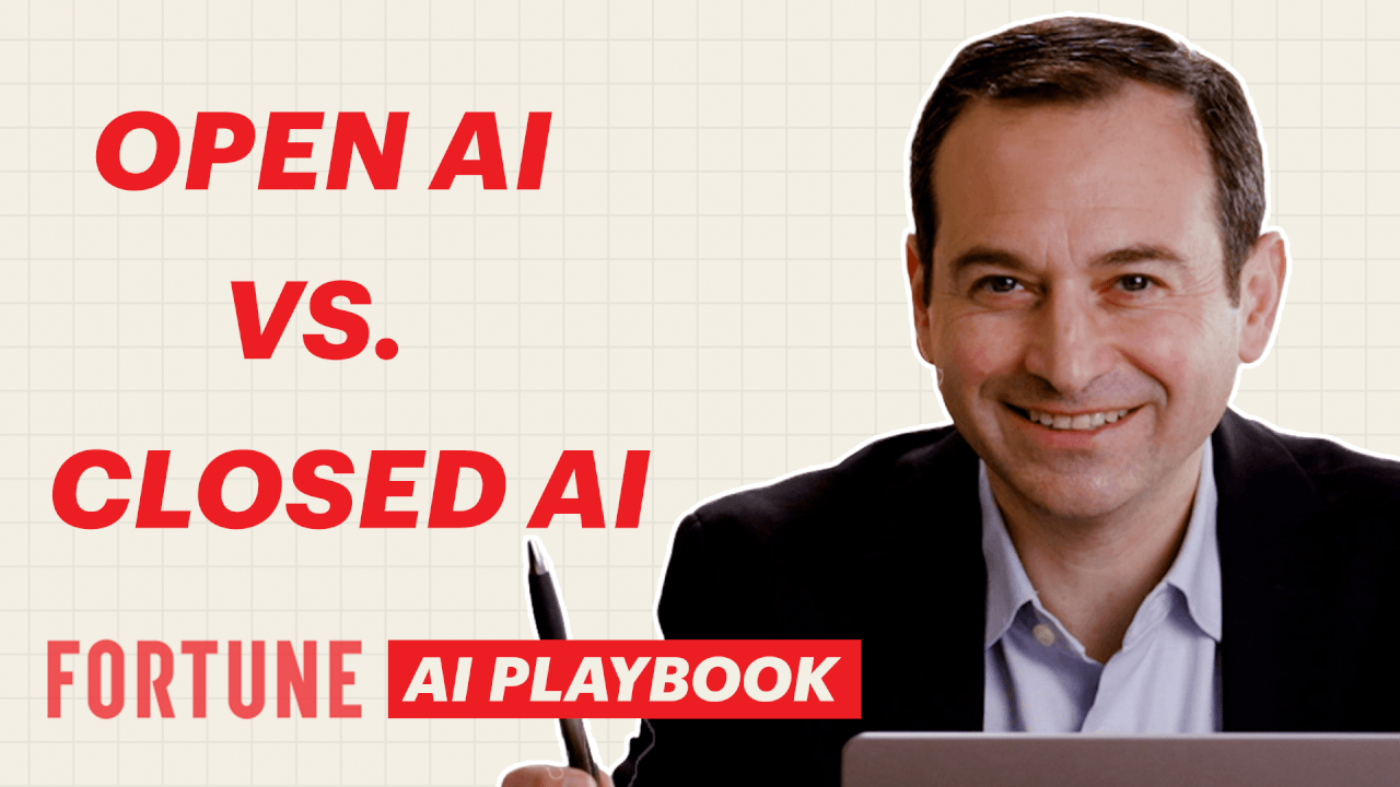 Video thumbnail for Open vs. closed source AI: Is the future of AI free or behind a paywall? | Fortune AI Playbook