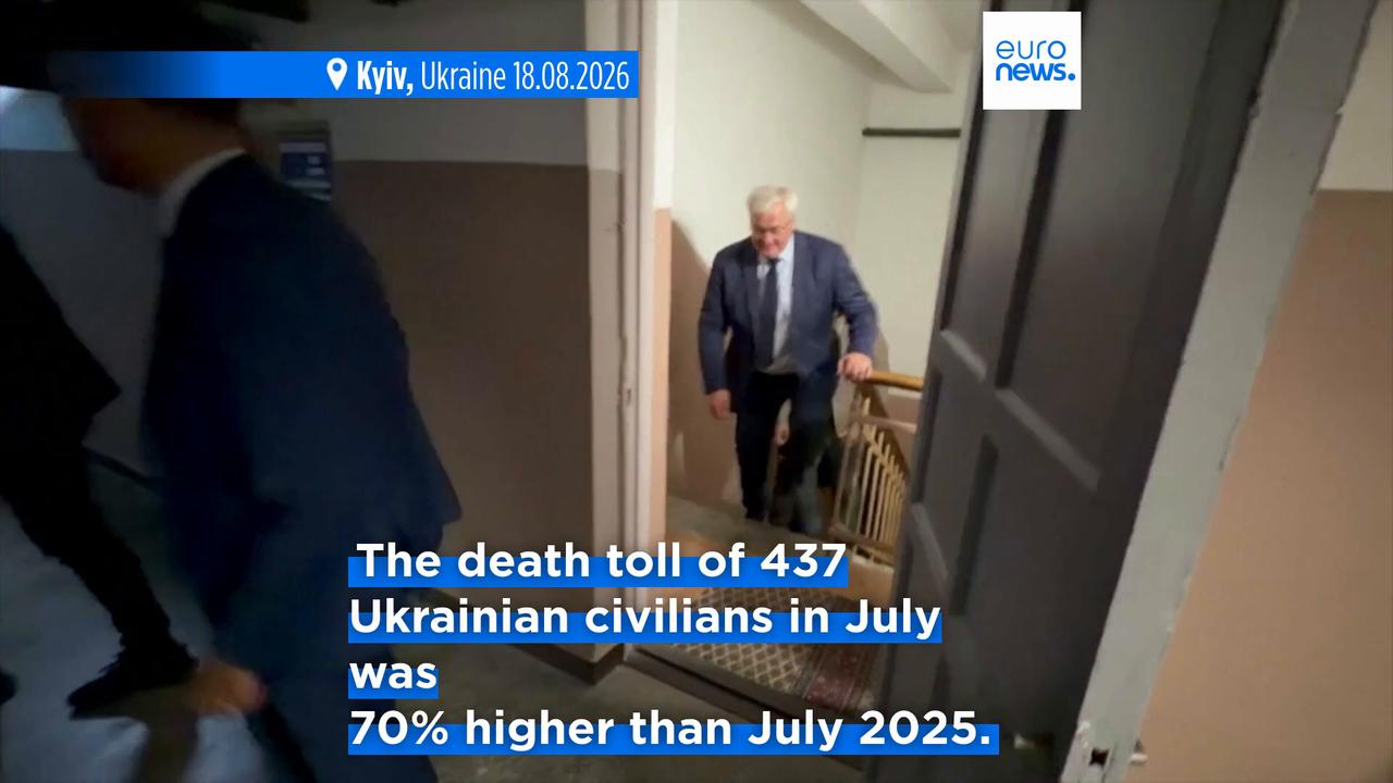Video thumbnail for At least 10 killed in Russian strike in northeast Ukraine's Kharkiv region, governor says
