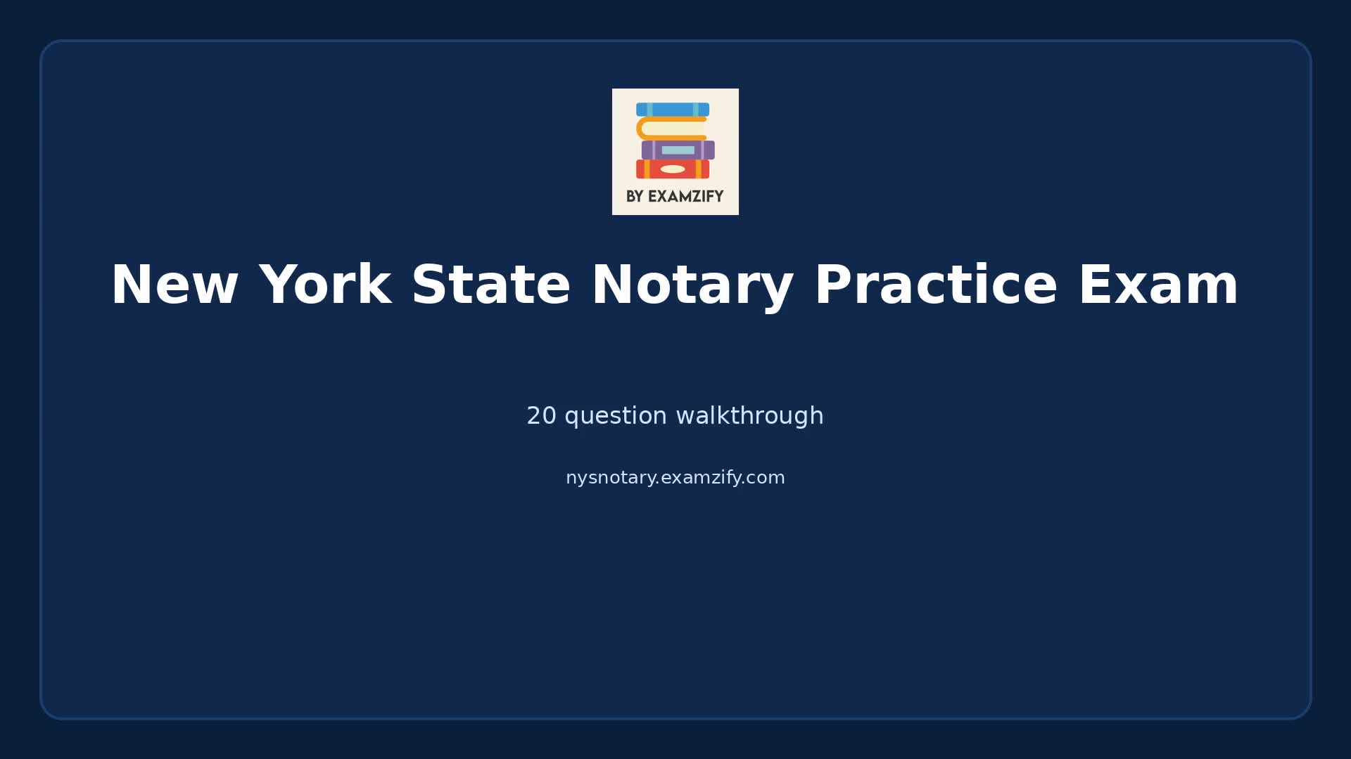 Video thumbnail for New York State Notary Practice Exam