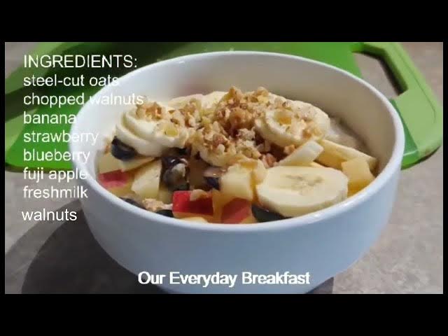 Video thumbnail for Steel-Cut Oats with Fresh Fruits and Nuts. Healthy Breakfast Option.