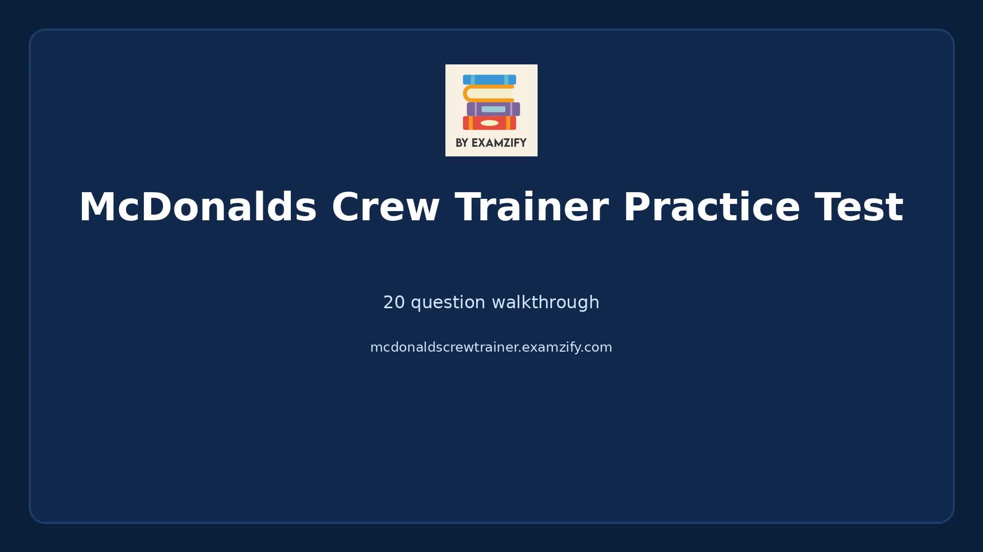 Video thumbnail for McDonalds Crew Trainer Practice Test