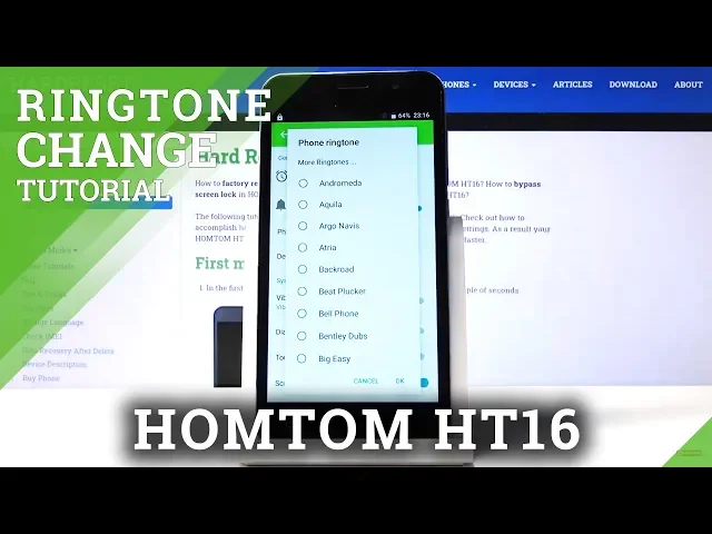 Video thumbnail for How to Change Ringtone in HOMTOM HT16 – Ringtone List