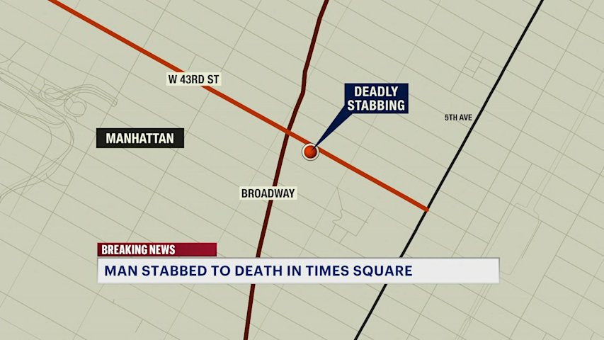 Video thumbnail for Man fatally stabbed in Times Square