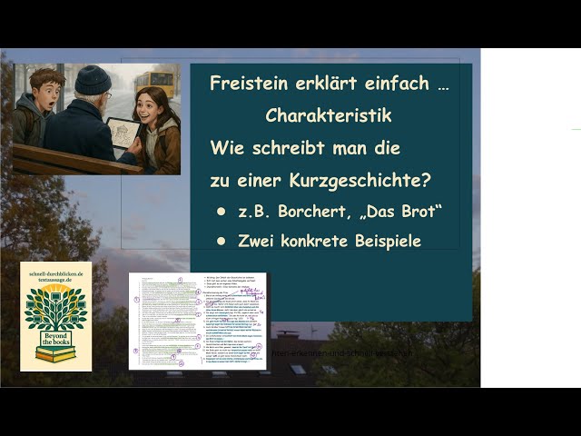 Video thumbnail for Neu: Charakteristik - Kurzgeschichte - schreiben - Beispiel: Borchert, "Das Brot" - Text im Blick