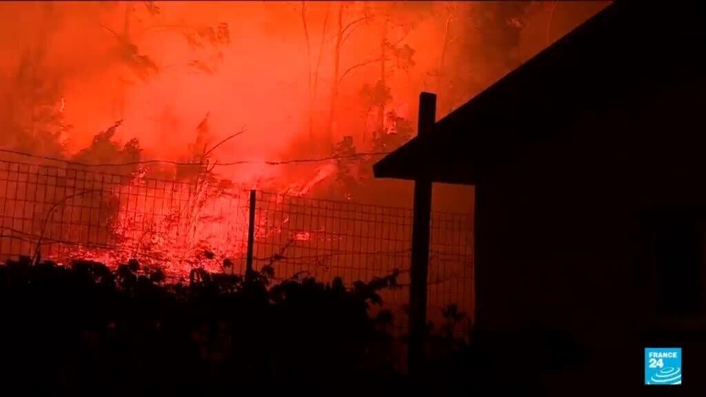 Video thumbnail for Firefighters combat blazes in northern Spain, Portugal