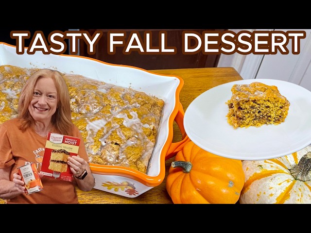 Video thumbnail for PUMPKIN HONEY BUN CAKE Made Easy With Box Cake
