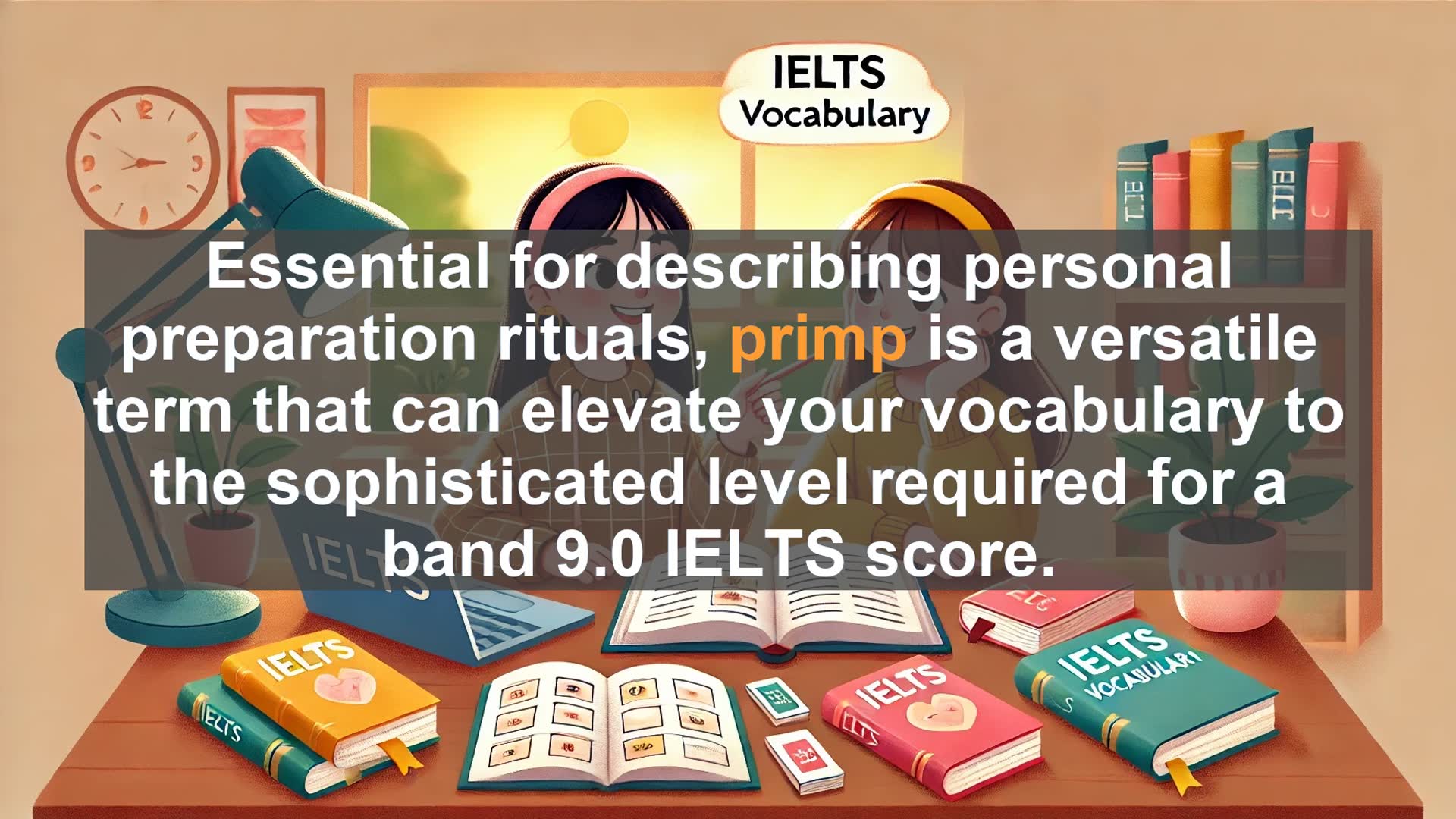 'Video thumbnail for 2000 Must Know IELTS 9.0 Vocabulary - Mastering 'Primp': Boost Your IELTS Vocabulary'