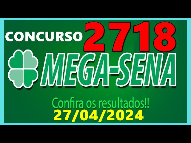 Video thumbnail for RESULTADO MEGA SENA Concurso 2718 de hoje, sábado 27/04/2024 - Mega Sena 2718