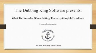 'Video thumbnail for What To Consider When Setting Transcription Job Deadlines (Case Study)'