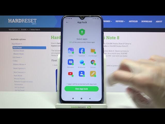 Video thumbnail for XIAOMI Redmi Note 8 and Apps-Lock - Apps with Password