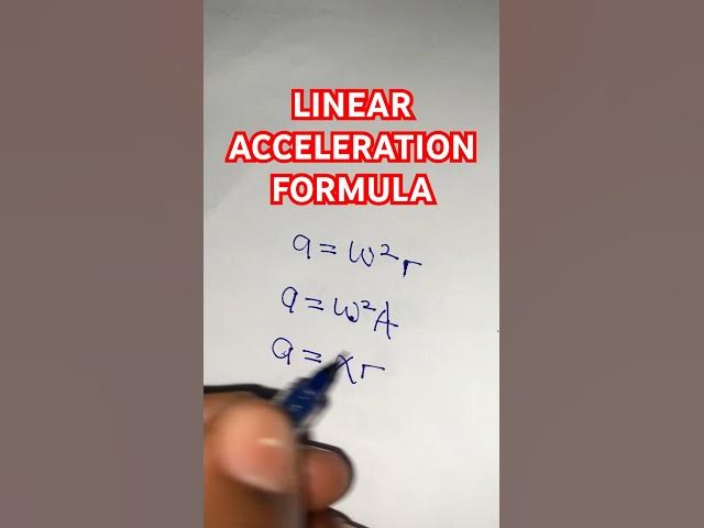 'Video thumbnail for Linear Acceleration Formula'