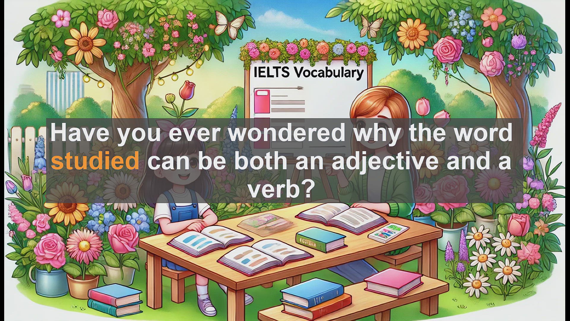 'Video thumbnail for 2000 Must Know IELTS 9.0 Vocabulary - Understanding 'Studied': Verb and Adjective Forms for IELTS Success'