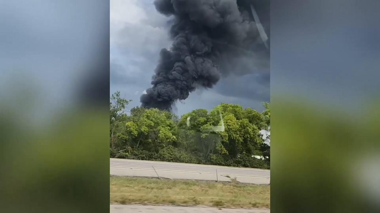 Video thumbnail for US: Lightning strike sparks massive fire at Oklahoma pipeline facility in US.