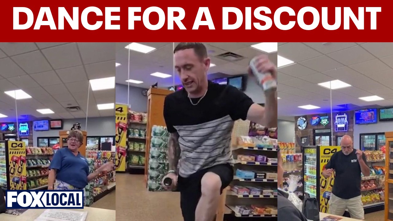 Video thumbnail for NY gas station offers 20% discount for customers who dance