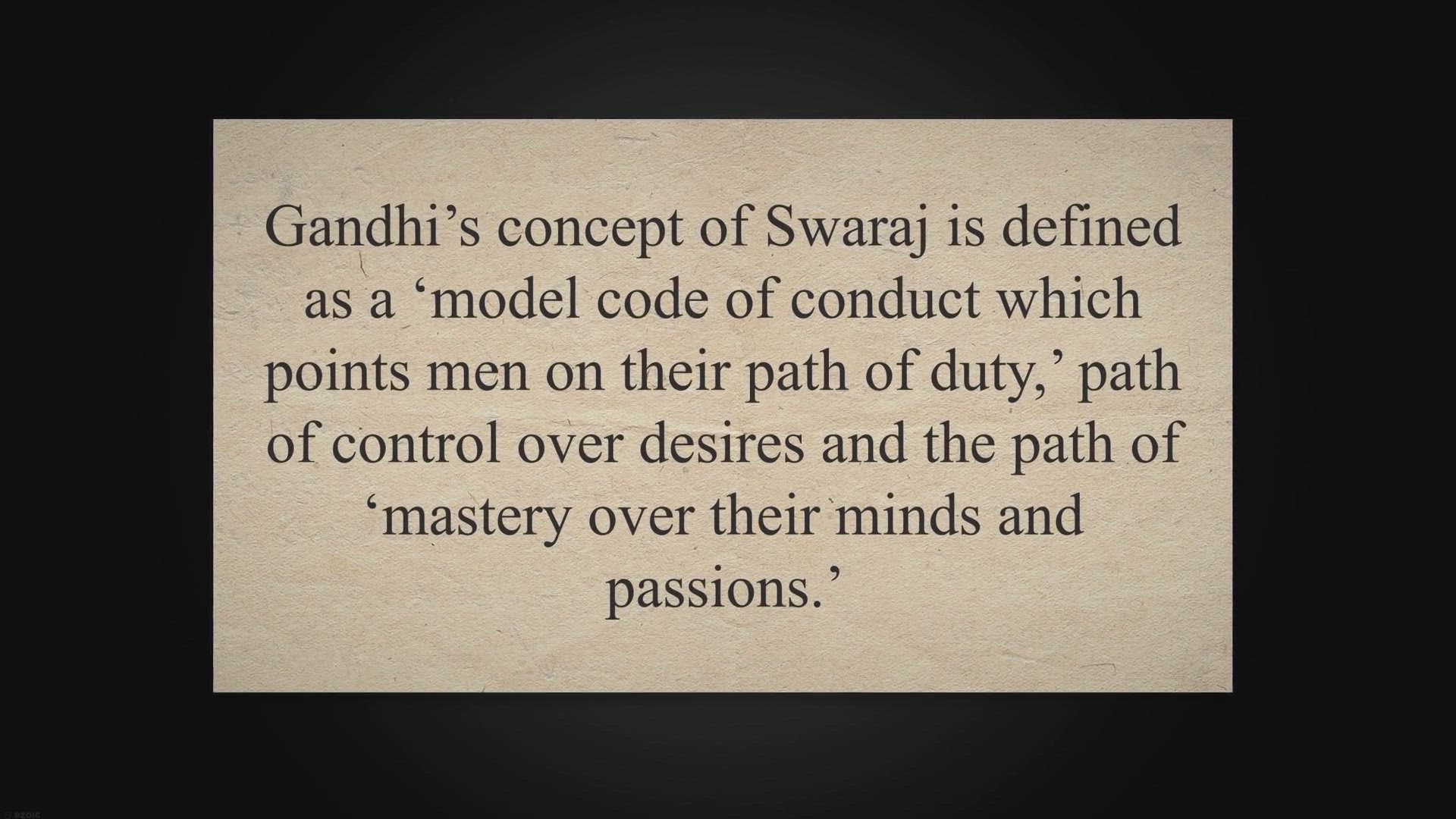 'Video thumbnail for Gandhi on Swaraj: What is Gandhi’s Concept of Swaraj?'