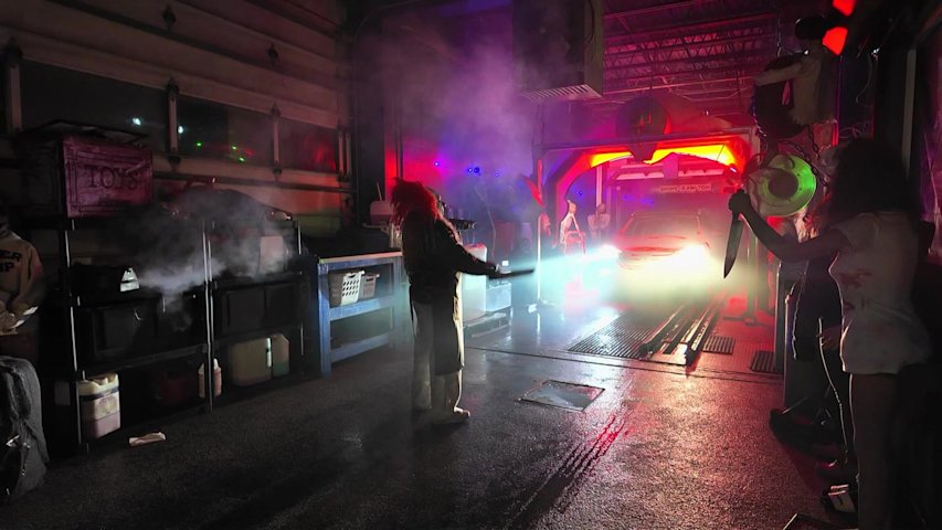 Video thumbnail for Haunted car wash in Copiague delivers scares and a clean ride this Halloween season